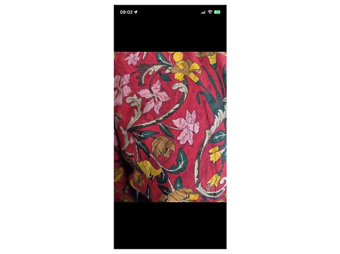 Conjunto Hermès de seda estampada Castaño Rosa Roja Multicolor Verde Amarillo - vista 5