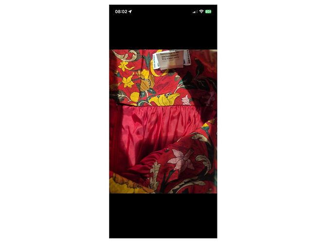 Conjunto Hermès de seda estampada Castaño Rosa Roja Multicolor Verde Amarillo - vista 9