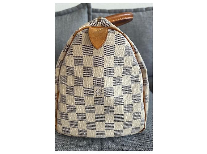 Borsa Speedy Louis Vuitton Damier Azur Beige - vista 6