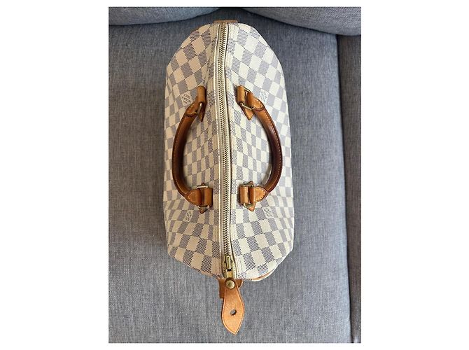 Borsa Speedy Louis Vuitton Damier Azur Beige - vista 7