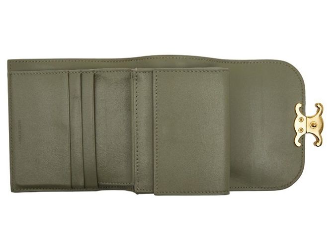 Céline Celine Triomphe Kompaktgeldbörse Grün Khaki - Ansicht 4