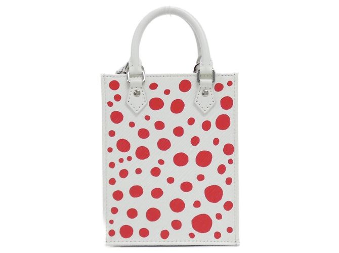 Borsa Louis Vuitton Epi Petite Sac Plat M81986 Bianco Rosso - vista 2