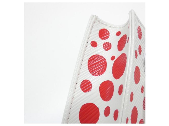 Borsa Louis Vuitton Epi Petite Sac Plat M81986 Bianco Rosso - vista 4
