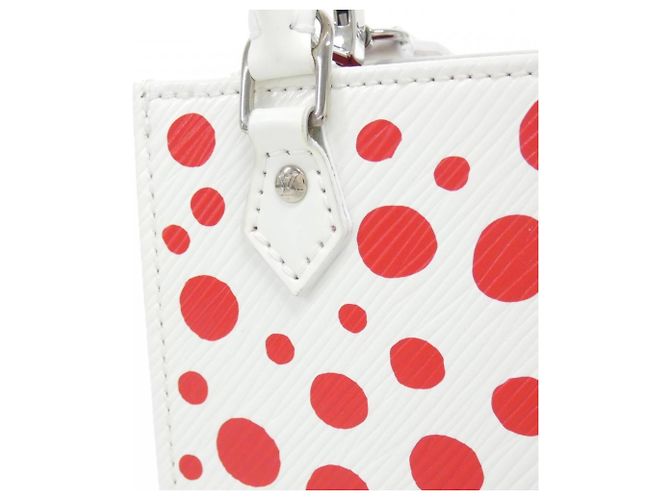 Borsa Louis Vuitton Epi Petite Sac Plat M81986 Bianco Rosso - vista 5