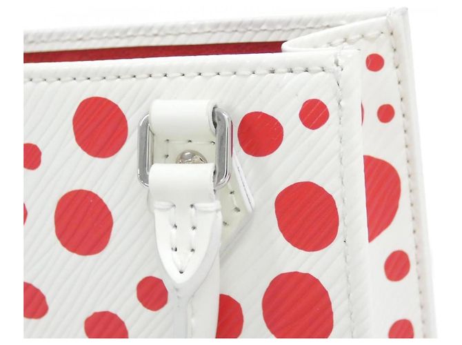 Borsa Louis Vuitton Epi Petite Sac Plat M81986 Bianco Rosso - vista 6