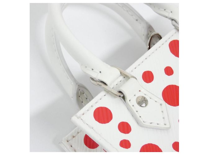 Borsa Louis Vuitton Epi Petite Sac Plat M81986 Bianco Rosso - vista 8