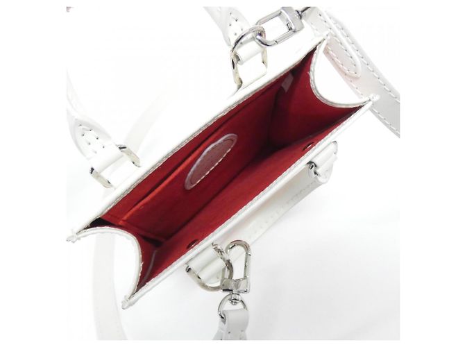 Borsa Louis Vuitton Epi Petite Sac Plat M81986 Bianco Rosso - vista 9