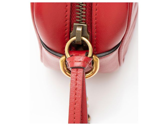Borsa a tracolla mini GG Marmont in pelle Matelassé Gucci Rosso - vista 10