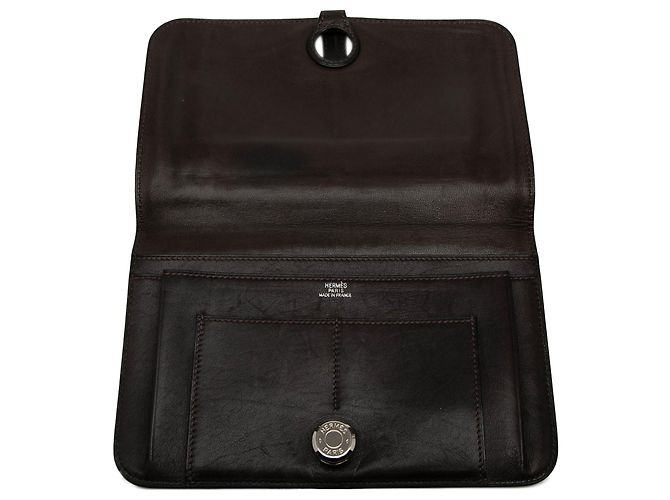 Portafoglio Hermès Swift Dogon Duo GM Marrone - vista 4