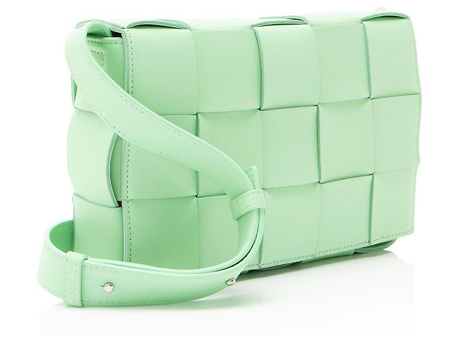 Bolso cruzado Cassette de piel de cordero Bottega Veneta Verde - vista 2