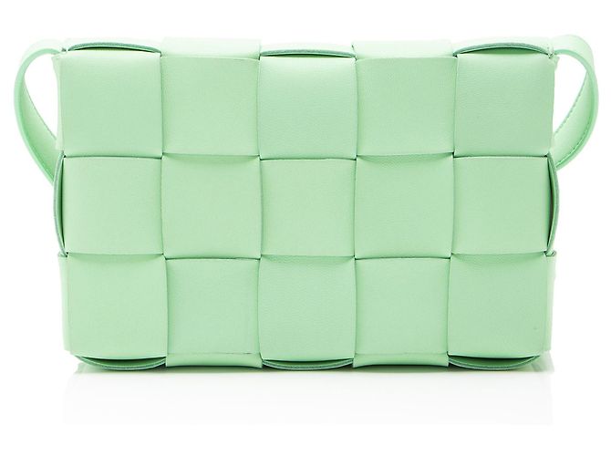 Bolso cruzado Cassette de piel de cordero Bottega Veneta Verde - vista 3