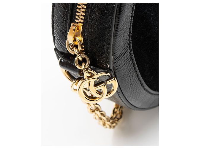Bolso de hombro mini redondo Ophidia de ante Gucci Negro - Ansicht 10