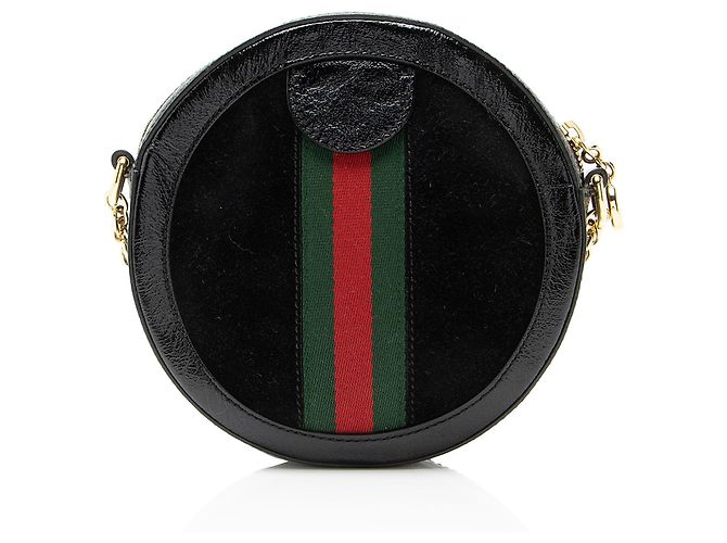 Bolso de hombro mini redondo Ophidia de ante Gucci Negro - vista 3