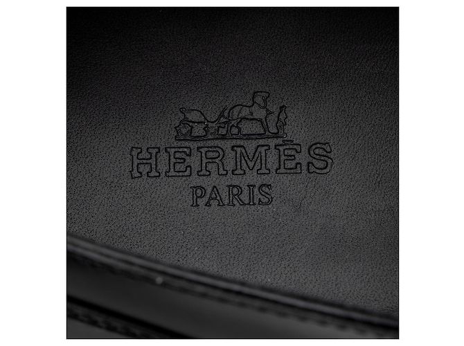 Hermès Kalbsleder Kelly First Oxford Slipper - Größe 7 / 37 Schwarz - Ansicht 8