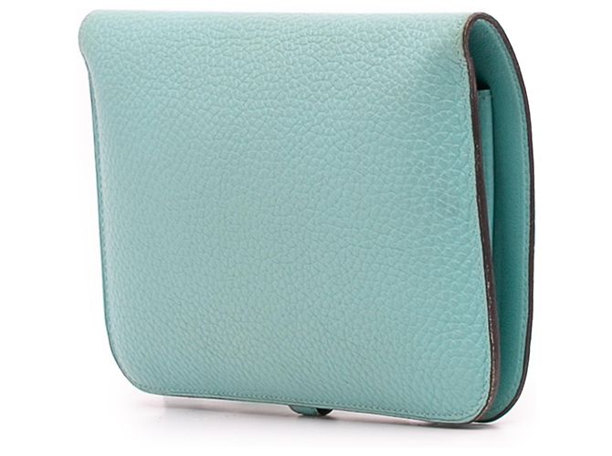 Portafoglio Hermès Togo Dogon Duo GM Blu - vista 2