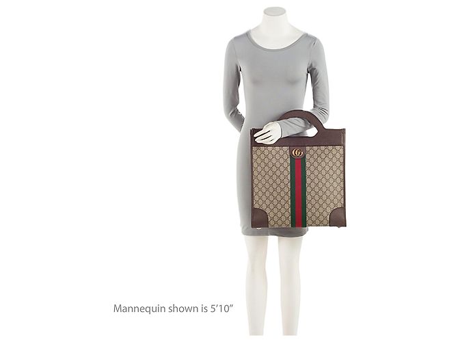 Gucci GG Supreme Ophidia Offene Handtasche Braun - Ansicht 5