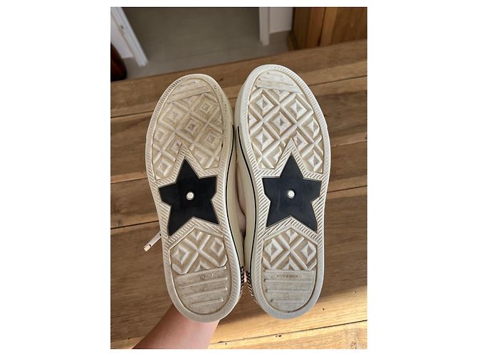 Christian Dior Sneakers alte in tela e pelle bianca Bianco - vista 6