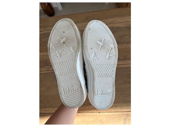 Sneakers Alte Dior Oblique in Tessuto Nero Blu Beige - vista 5