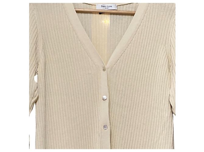 Autre Marque Demi-Luxe BEAMS Rippstrick Langcardigan Beige - Ansicht 2