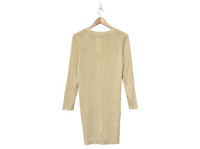 Autre Marque Demi-Luxe BEAMS Rippstrick Langcardigan Beige - Ansicht 3