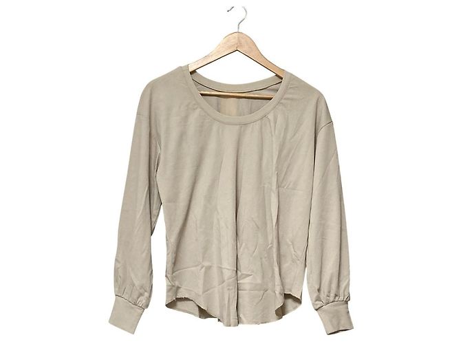 Autre Marque Mila Owen Set Top a Maniche Lunghe Gonna Lunga Beige - vista 2