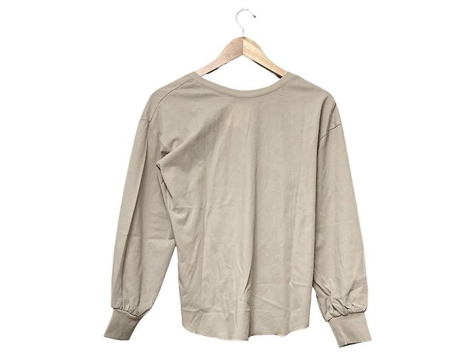 Autre Marque Mila Owen Set Top a Maniche Lunghe Gonna Lunga Beige - vista 4