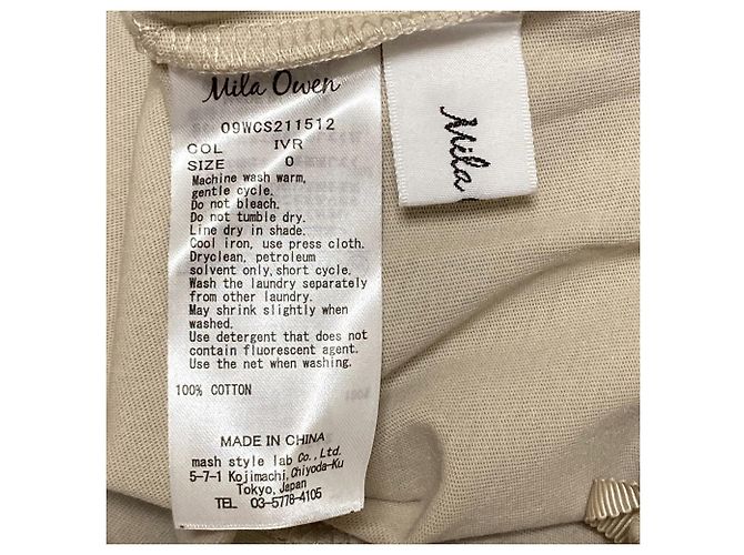 Autre Marque Mila Owen Set Top a Maniche Lunghe Gonna Lunga Beige - vista 9