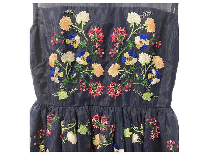 Autre Marque Chesty besticktes Organza-Kleid Blau - Ansicht 3