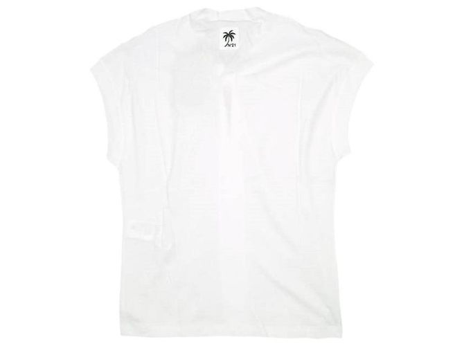 Autre Marque Top de algodón con diseño de cinta N°21 Blanco - vista 2