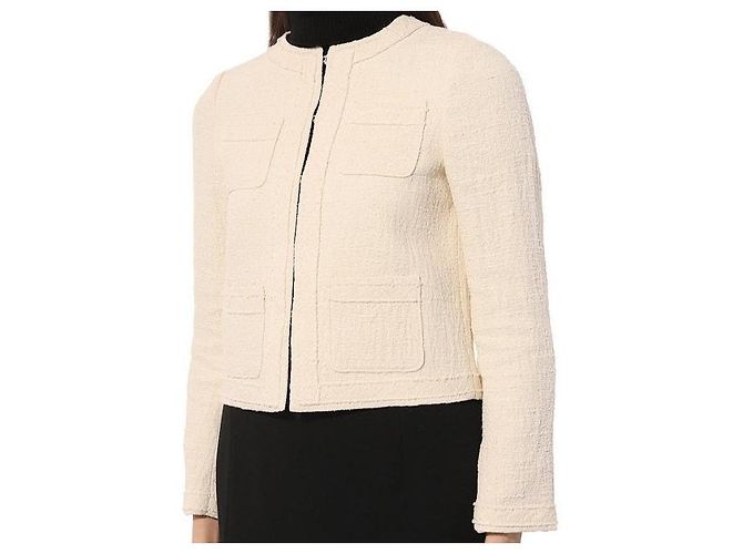 Autre Marque N°21 5K CHAQUETA DE TEJIDO Chaqueta de Tweed de Algodón de Alta Densidad Blanco Blanco roto - vista 3