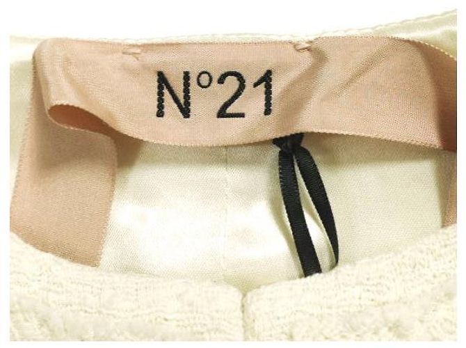 Autre Marque N°21 5K CHAQUETA DE TEJIDO Chaqueta de Tweed de Algodón de Alta Densidad Blanco Blanco roto - vista 5