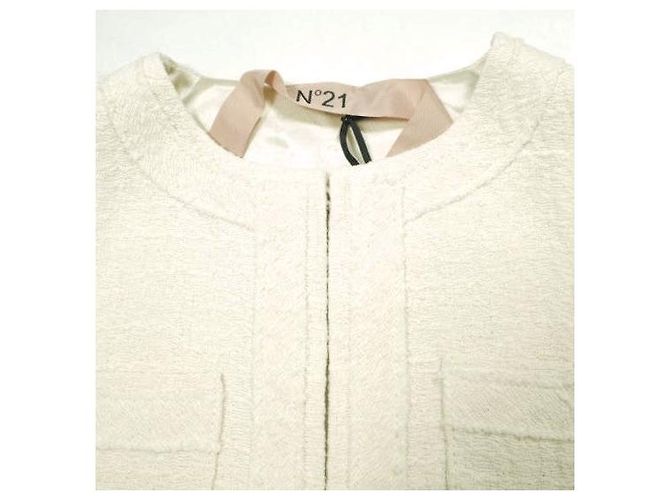 Autre Marque N°21 5K CHAQUETA DE TEJIDO Chaqueta de Tweed de Algodón de Alta Densidad Blanco Blanco roto - vista 6