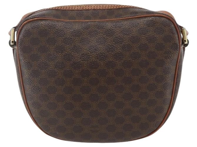 Céline Celine Vintage Macadam Schultertasche aus Canvas und Leder Braun - Ansicht 2