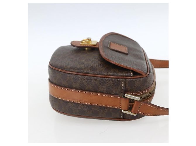 Céline Celine Vintage Macadam Schultertasche aus Canvas und Leder Braun - Ansicht 3