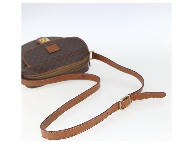 Céline Celine Vintage Macadam Schultertasche aus Canvas und Leder Braun - Ansicht 7