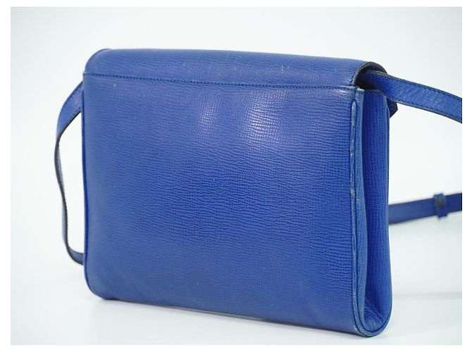 Céline Borsa a spalla in pelle con logo circolare Celine Blu - vista 2