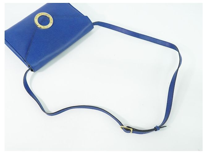 Céline Borsa a spalla in pelle con logo circolare Celine Blu - vista 5