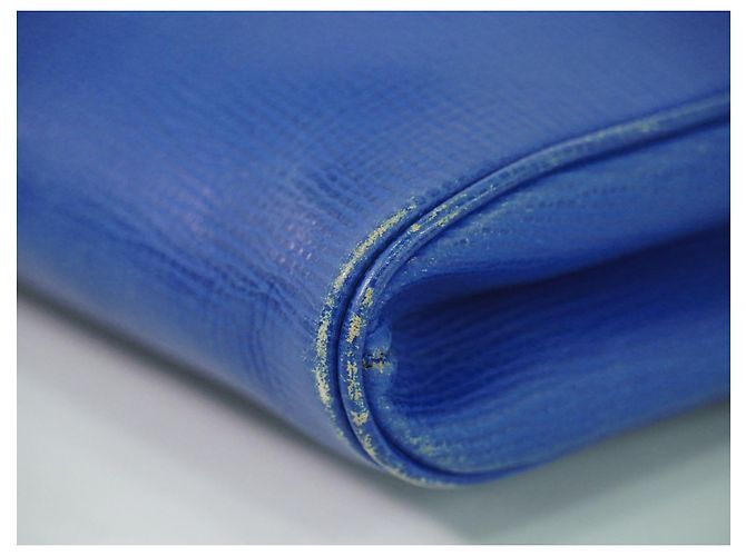 Céline Borsa a spalla in pelle con logo circolare Celine Blu - vista 6