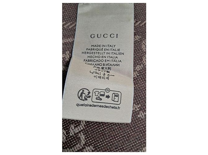 Sciarpa reversibile Gucci GG in lana marrone e beige Marrone scuro - vista 12