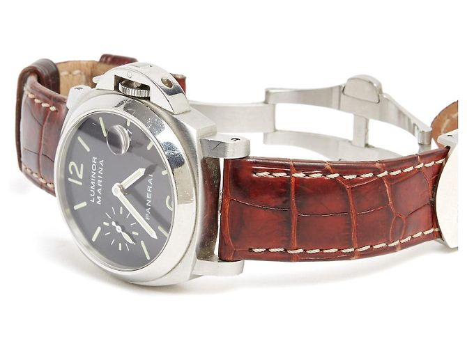 Orologio Panerai Luminor Marina 1048 Automatico Impermeabile in Acciaio e Pelle - vista 2