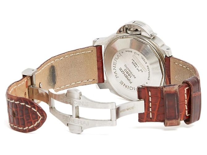 Orologio Panerai Luminor Marina 1048 Automatico Impermeabile in Acciaio e Pelle - vista 5