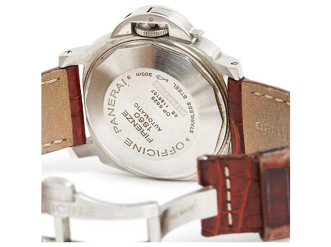Orologio Panerai Luminor Marina 1048 Automatico Impermeabile in Acciaio e Pelle - vista 7