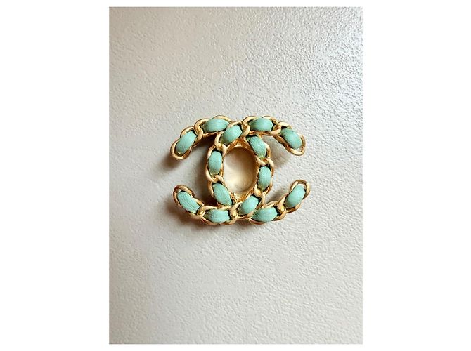 CHANEL rara chiusura originale CC turnlock D'oro Blu chiaro - vista 4