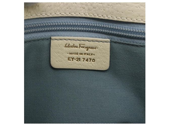 Borsa Gancini in pelle Salvatore Ferragamo Bianco - vista 6