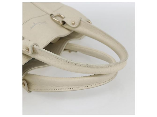Borsa Gancini in pelle Salvatore Ferragamo Bianco - vista 7