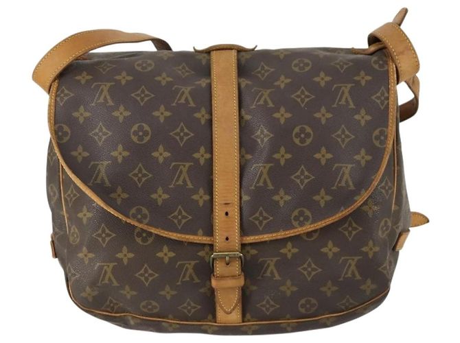 Borsa Saumur Louis Vuitton in tela Monogram 35 Marrone - vista 2