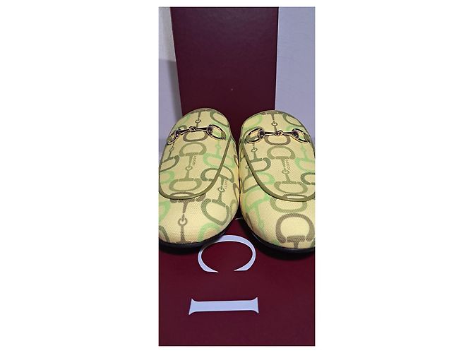 Mocassini in pelle Gucci Princetown 37.5 Giallo - vista 3