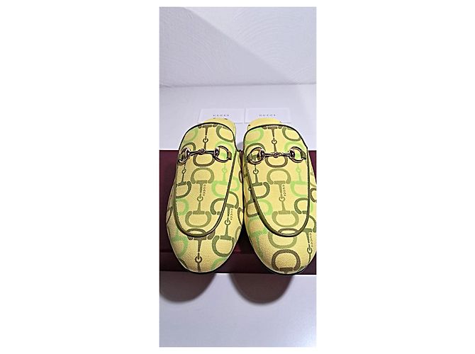 Mocassini in pelle Gucci Princetown 37.5 Giallo - vista 5
