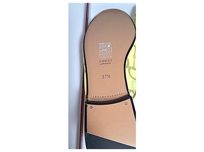 Mocassini in pelle Gucci Princetown 37.5 Giallo - vista 6
