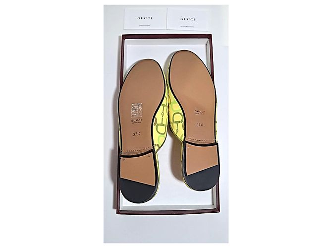 Mocassini in pelle Gucci Princetown 37.5 Giallo - vista 8